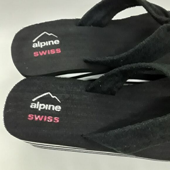 ALPINE SWISS Women's Sandals Soft Terrycloth Thongs Platform Size 8,5 - Picture 4 of 5